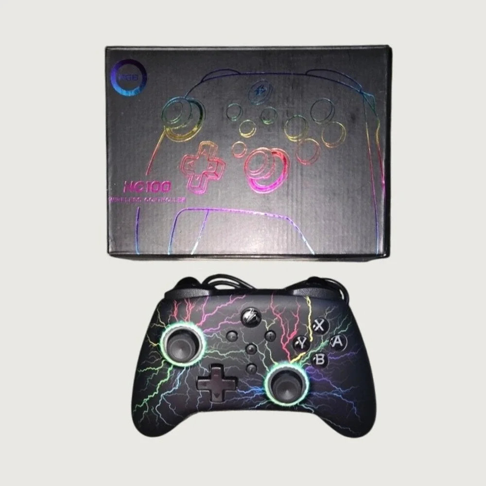NC100 RGB Wireless Gaming Controller B01 Bluetooth Switch PC iOS Android Black